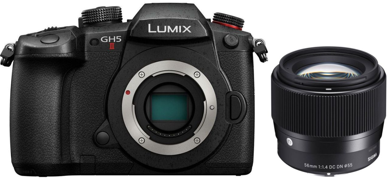 Panasonic Lumix GH5 II + Sigma 56mm 1,4 DC DN MFT Systeemcamera