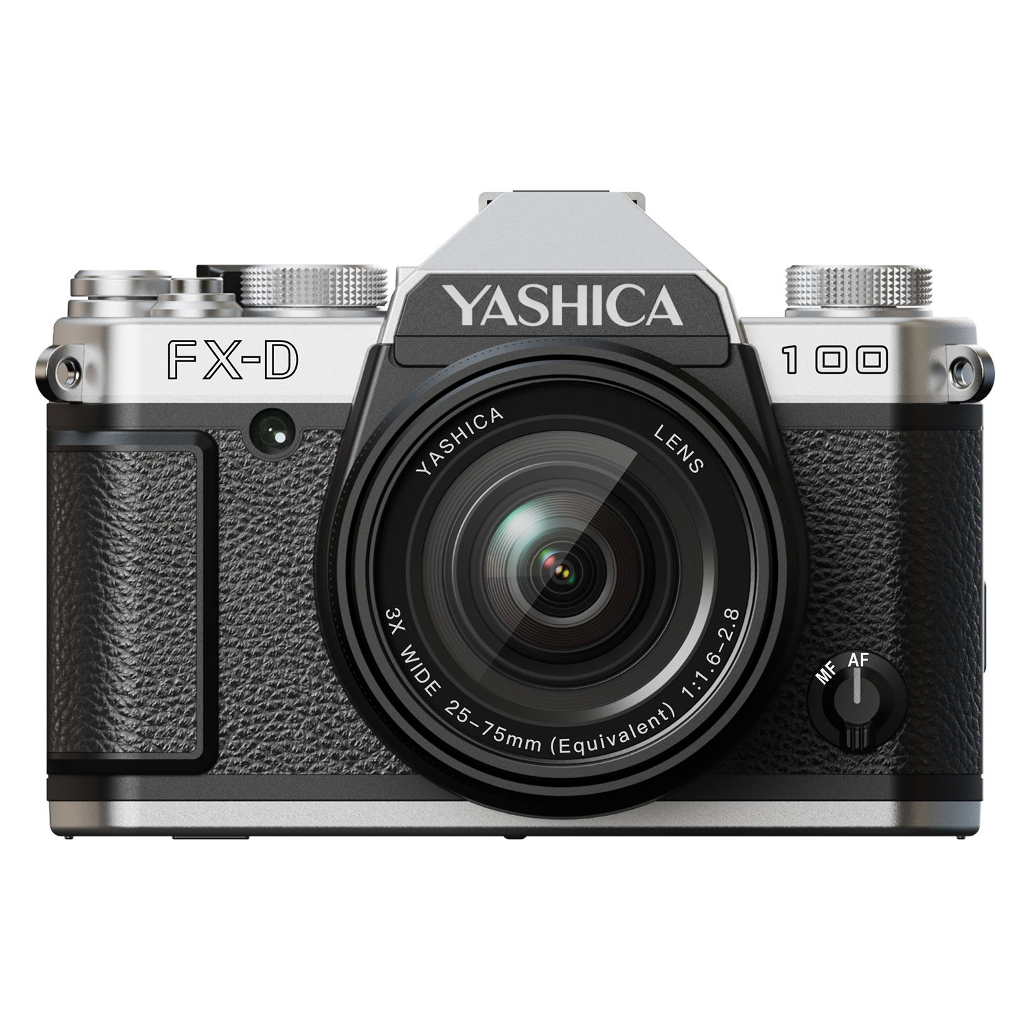 Yashica FX-D 100 Digital Film Simulation Kamera Silber-Schwarz