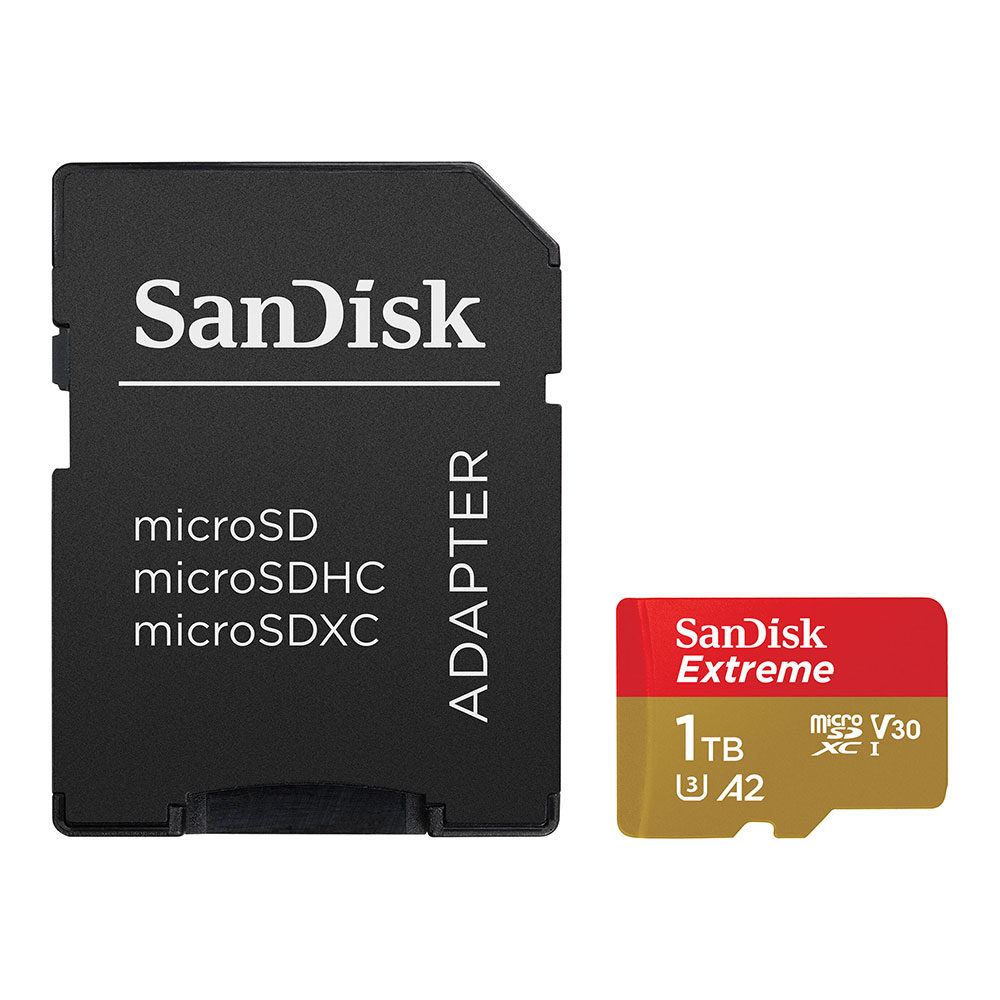 SanDisk 1TB Micro SD Extreme UHS-I U3 A2 V30 190MB/s Speicherkarte + Adapter
