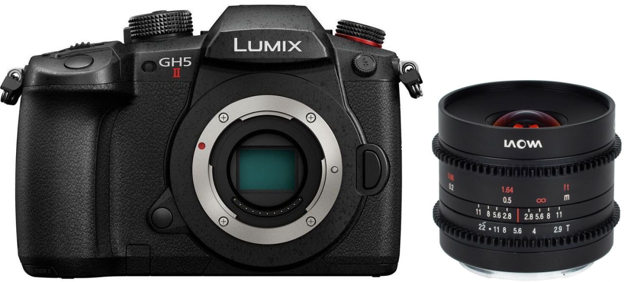 Panasonic Lumix GH5 II Systemkamera mit LAOWA 9mm T2.9 Zero-D Cine Objektiv
