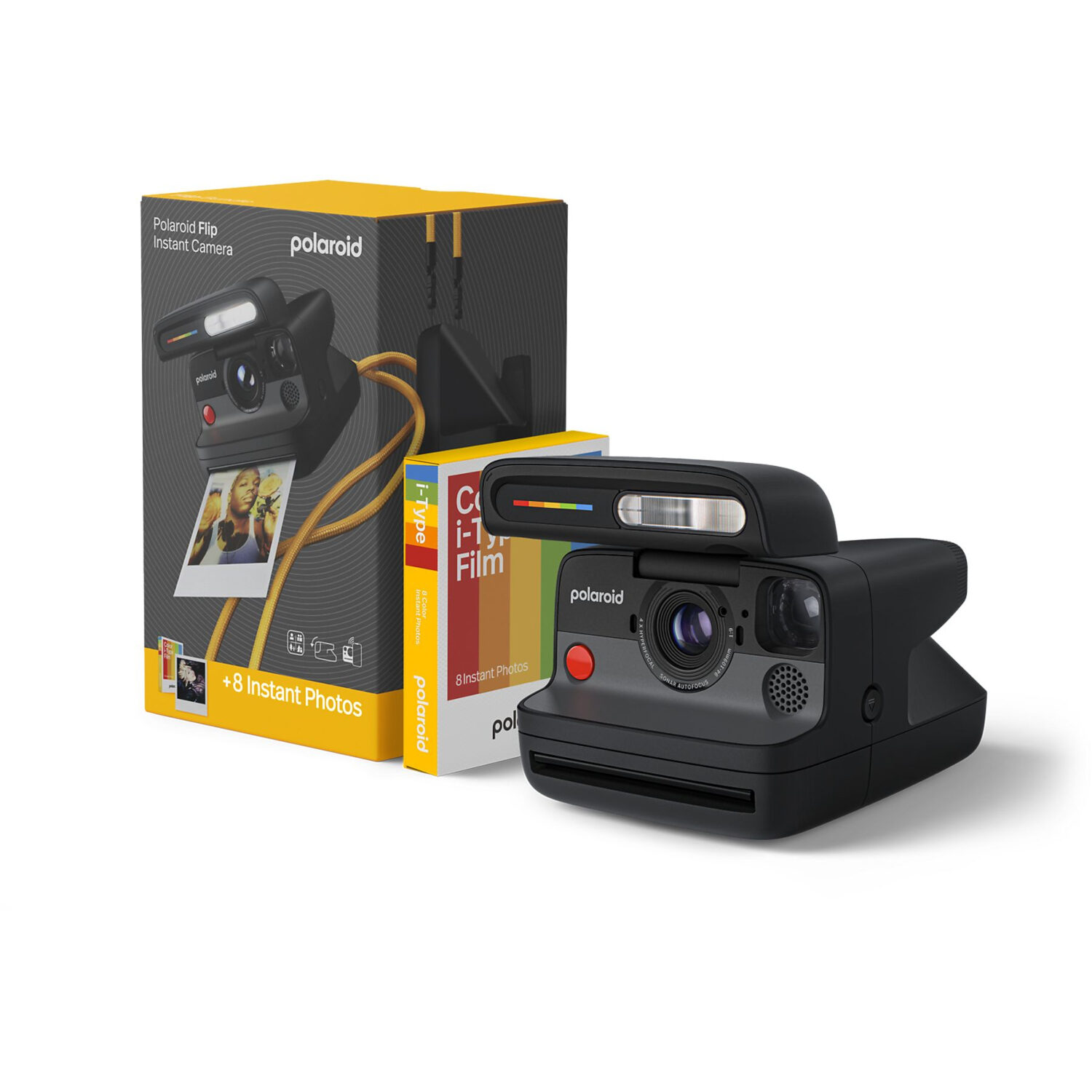 Polaroid Flip + Color Film Bundle (8 Aufnahmen) Schwarz